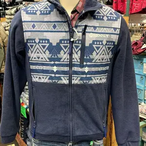 Mens tech jacket,navy aztec full zip