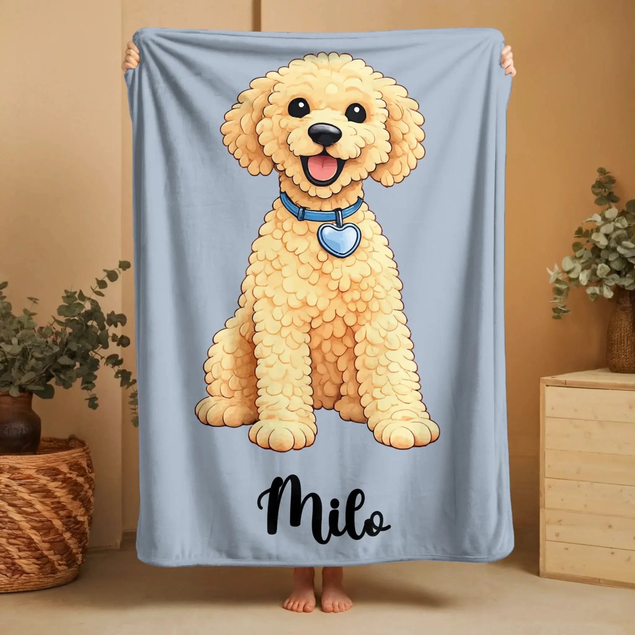 Custom Pet Cartoon Blanket | Personalized Dog & Cat Sherpa Throw – Pawsonalize