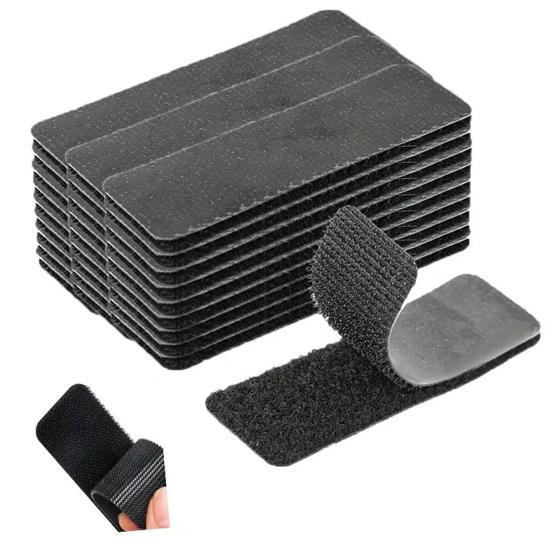 GJANSH 20 Sets Heavy Duty Hook and Loop Strips, Self-Adhesive Double-Sided Mounting Tape, Water-Resistant Reusable Fastener Strips for Wall Hanging, Picture Frames, Cable Management & DIY Projects