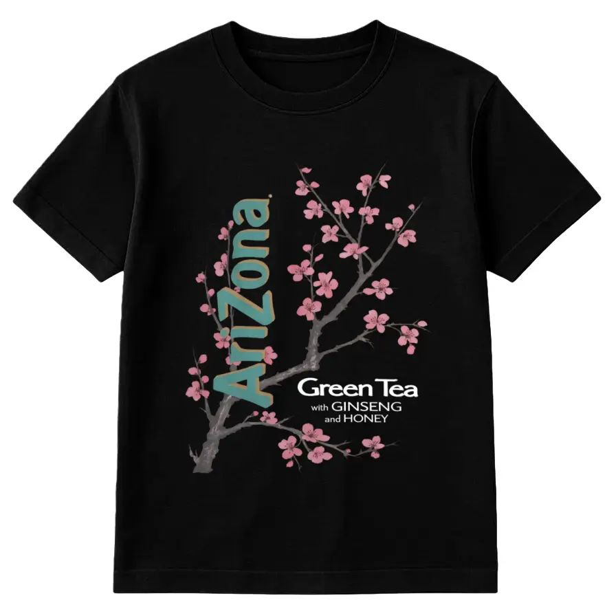 Vintage Arizona Green Tea Cherry Blossom Graphic Tee - Men's T Shirts, Shirts for Women, Sports Top, Streetwear Gift, Graphic Tees