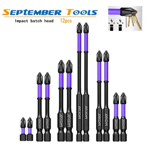 12pcs Magnetic Screwdriver Bits - Hex Shank Alloy Steel Bits with Non-Slip, Shockproof Magnetic Tips for Heavy Duty Power Tools, Hardware