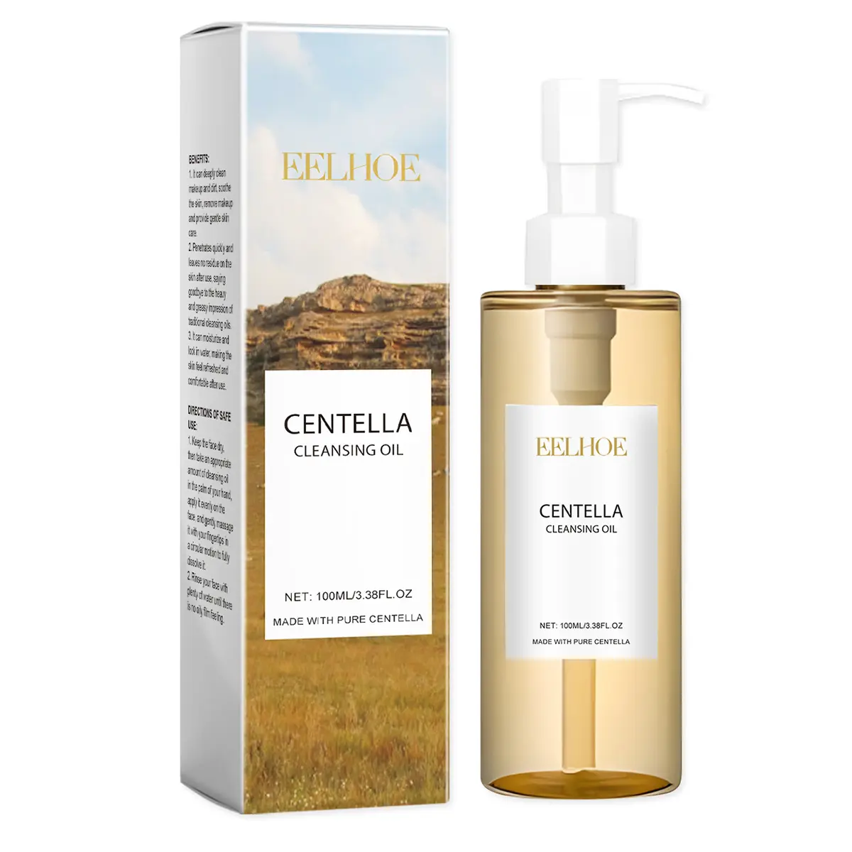 Centella asiatica Cleansing Oil, Gentle & Refreshing, Moisturizing Makeup Remover, Mild Facial & Lip Cleanser Suitable for All Skin Types, Cosmetic