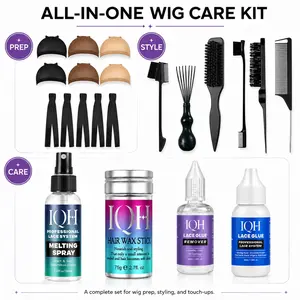 ✨ 20/18/10/4PC Lace Wig Install Kit 💜 Melting Spray • Lace Glue • Remover • Hair Wax Stick • Wig Caps & Styling Tools
