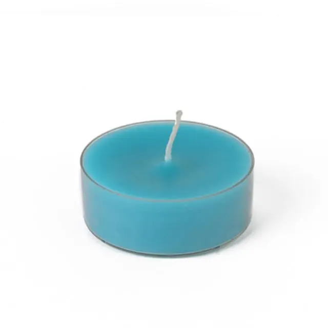 12-Piece Hand-Poured Citronella Decorative Oversized Turquoise Tealight Candles Box Set - 8 Hours Burn Time, Home Decor Centerpiece, Mosquito Repellent, Tea Light