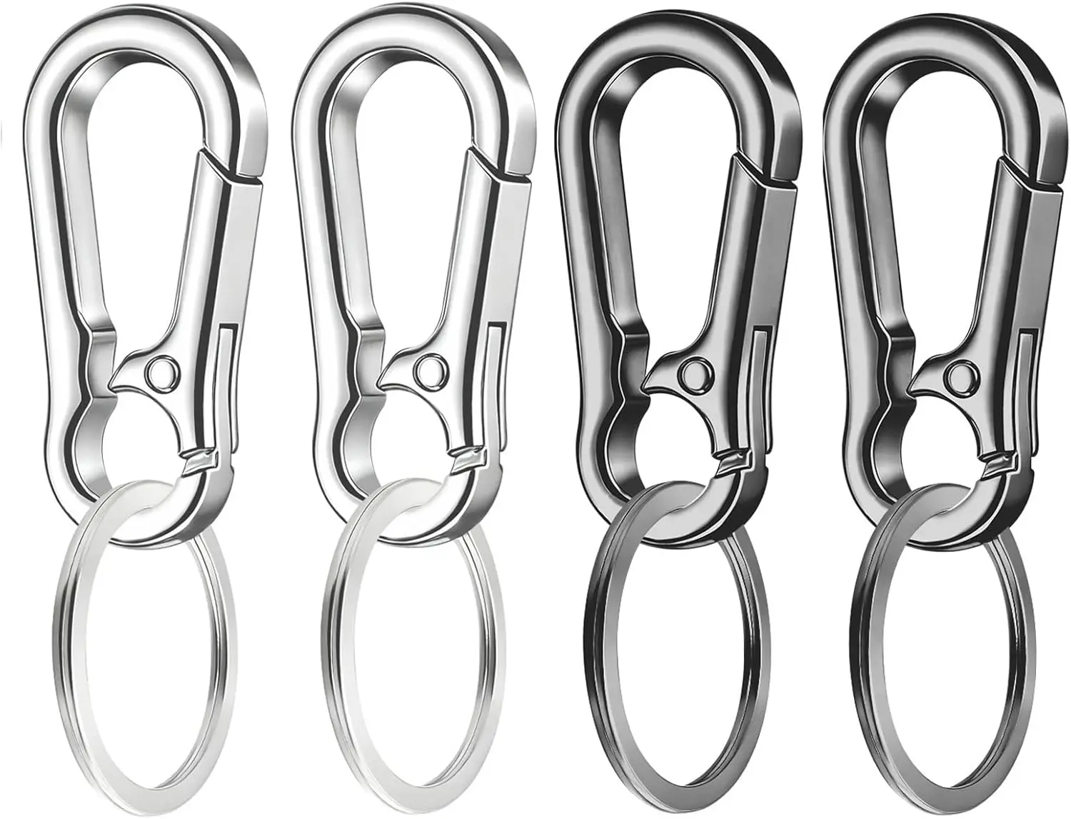 4 Pack Keychain, Metal Key Chain, Sturdy Key Ring, Key Rings Key Organizer Keychain Clip Key Chains for Men Women