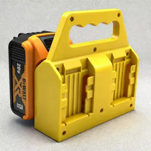 Durable Plastic Cordless Tool Organizer for Dewalt 18v 20v 60v Batteries, Ergonomic Handle, Bright Storage Rack, Workbench, Garage, Outdoor Use