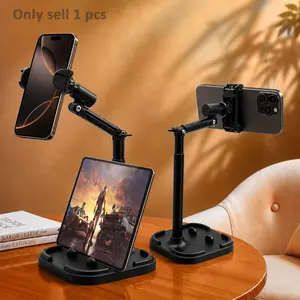 Cell Phone Stand Mount for Desk,Adjustable Height & Angle Phone Holder,360 Degree Rotating Desktop Phone Stand Compatible with iPhone,Samsung and All Phones