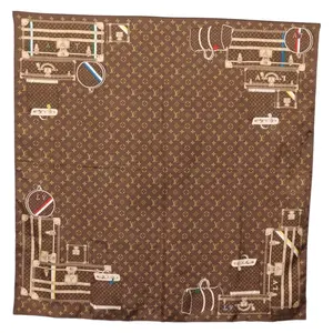 Pre-owned Louis Vuitton FINAL SALE Bag Accessories Trunks Silk Square 90 Scarf