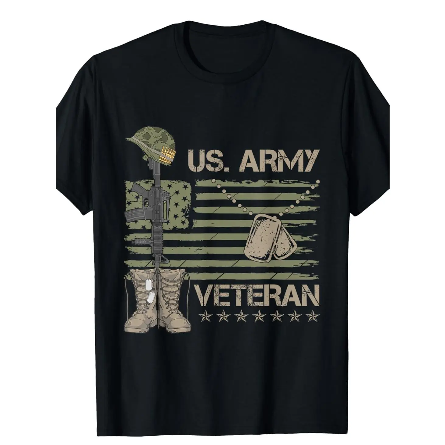 [100% Cotton] Cotton Short Sleeve  T-Shirt Selected Pure Cotton U.S. Army Veteran Flag T-Shirt, Soft and Breathable, Short Sleeve, Comfortable, Casual and Sports, Suitable for All Seasons, Halloween and Christmas Gifts  Golf Gift T-Shirt For Men and Women