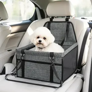 Pet Car Seat – Foldable Travel Safety Booster for Cats & Dogs | Breathable & Easy to Clean with Large Space | Fits Front & Back Seats, Easy to Assemble