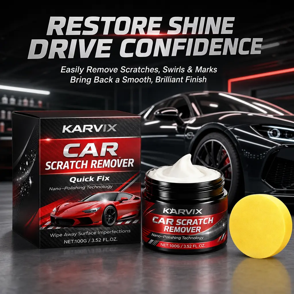 Car Scratch Remover Kit Quick Repair Light Scratch Paint Restorer Swirl Mark Remover Nano Polish High Gloss Finish DIY Auto Detailing Car Care