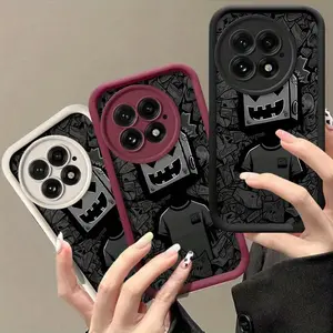 Creative Black Hooded Boy "Compatible with OnePlus 10R/11R/12R/13R/10T/Nord3 5G Phone Case, Trendy Shockproof Case, Full-Edge Celestial Eye Step Design"