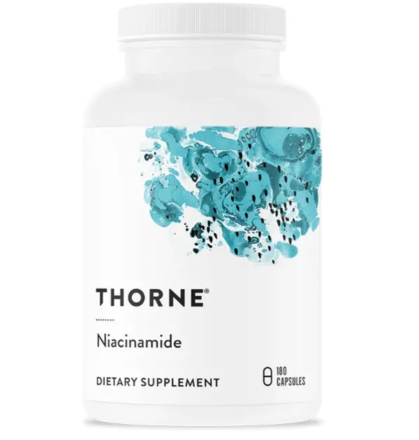 THORNE Niacinamide Non-Flushing Vitamin B3 Supplement - Third-Party Certified Clean Label Vitamins Supplements - Supports Skin Health, Cellular Protection, Metabolism, Energy - 180 Capsules (Dairy, Gluten, Soy-Free), Dairy Free