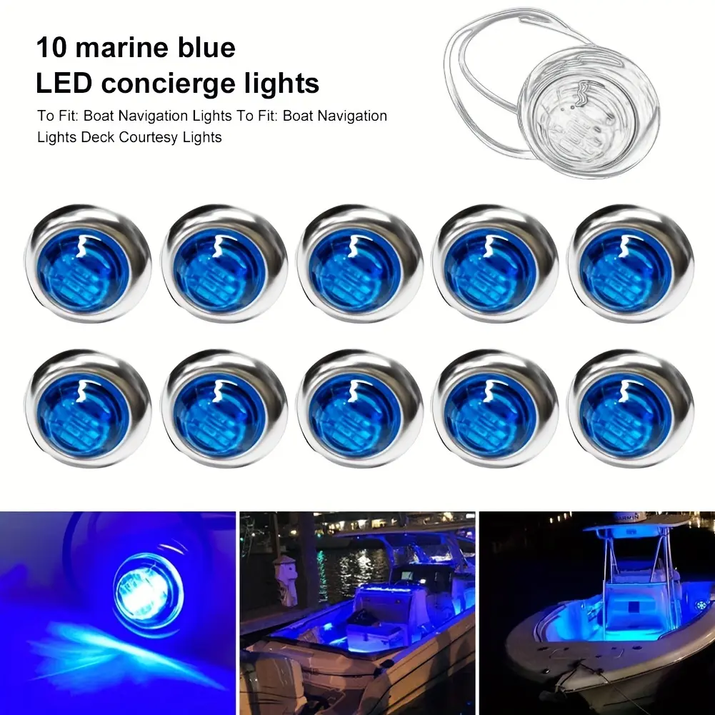 10Pcs 3/4 Inch Mini Round Green LED Bullet Side Marker Clearance Lights Sealed Button w/Rubber Grommets Universal Truck Trailer Pickup Tow RV12V DC 3LED, Led Boat Accessories, Led Navigation Lights