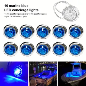 10Pcs 3/4 Inch Mini Round Green LED Bullet Side Marker Clearance Lights Sealed Button w/Rubber Grommets Universal Truck Trailer Pickup Tow RV12V DC 3LED, Led Boat Accessories, Led Navigation Lights