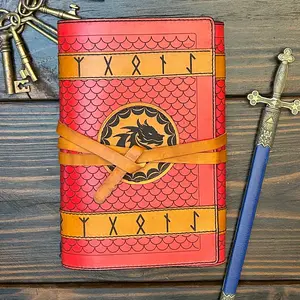 Premium Leather Adventure Journal - Dragon Runes