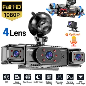 Dash Camera Car, 360° All-Sides View 1080P 4 Channel Dash Cam Front and Rear Left and Right, 24H Parking Mode, Night Vision, G-Sensor,  With Free 64GB Memory Card