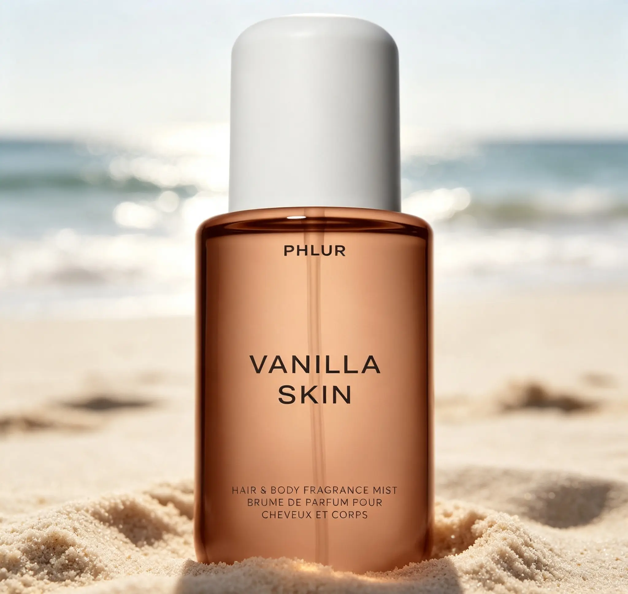 PHLUR Vanilla Skin Body Mist - 8 Fl Oz (240ml) Unisex Multi-Use Hair & Body Perfume, Warm Scent With Pink Pepper, Cashmere Wood & Sandalwood