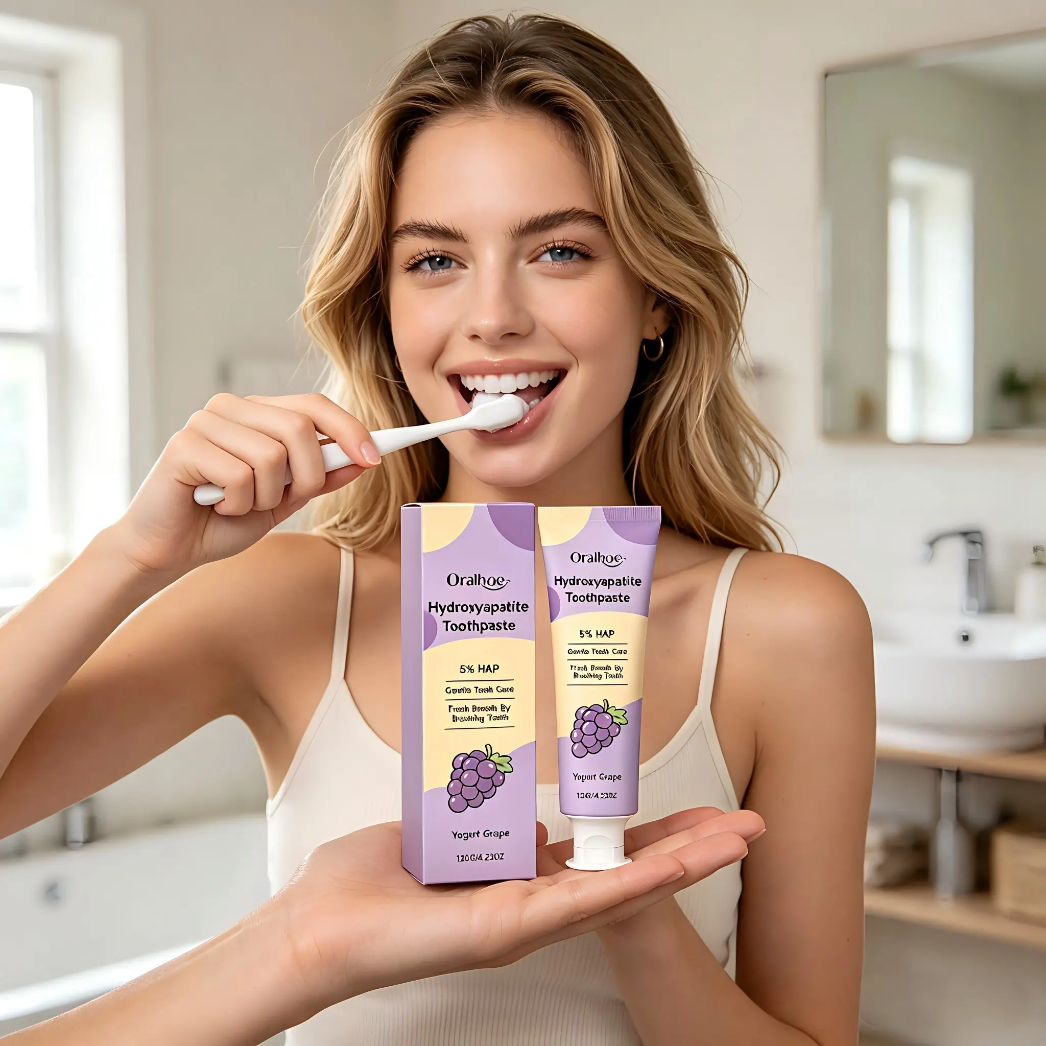 Oralhoe Gentle Fruity Kids Toothpaste Mild & safe, removes dirt, fresh fruity flavor, gentle oral care for kids
