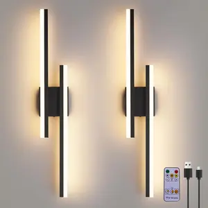 Modern Rechargeable LED Wall Light, Dimmable Wall Lamp, Remote Control Brightness & Color Temperature Adjustment, Timer Function, Suitable for Bedroom, Living Room, Dining Room (40cm/60cm)