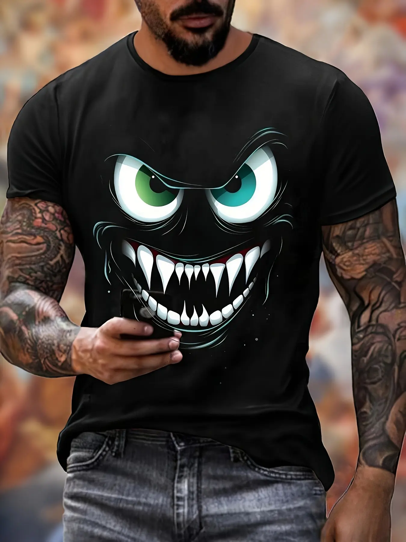 Men's 3D Digital Printing Men's Short Sleeve T-Shirt Going Out Casual Running Loose Adult Top Holiday Party Daily Fishing Clothing Streetwear