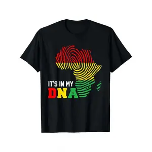 It's in my DNA Pan-African fingerprint black history t-shirt-unisex_cotton casual T-shirt vibrant Africa map design light breathable fit casual local warehouse delivery unisex T-shirt soft cotton comfort enjoy discount