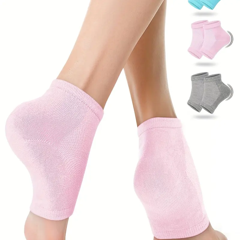 3 Pairs Moisturizing Gel Heel Socks, Hydrating Toeless Spa Socks for Dry Cracked Heels, Softens & Hydrates Dry Feet Breathable Foot Care Socks