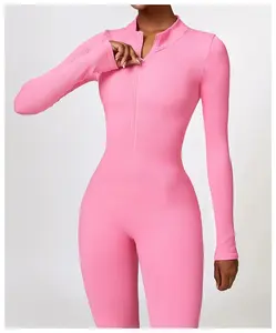 Snatched Zip Up Long Sleeve Women’s Jumpsuit Clothes Fitted