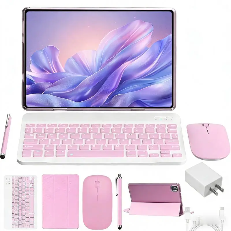 【ToolUpgrade】10.1 Inch Android 15 Tablet, 4GB RAM 64GB Storage, Dual‑SIM 1280x800 IPS Screen, 5000mAh Battery, USB‑Type C, Bluetooth Tablet with Keyboard, Mouse, Stylus & Case, Electronic Gift