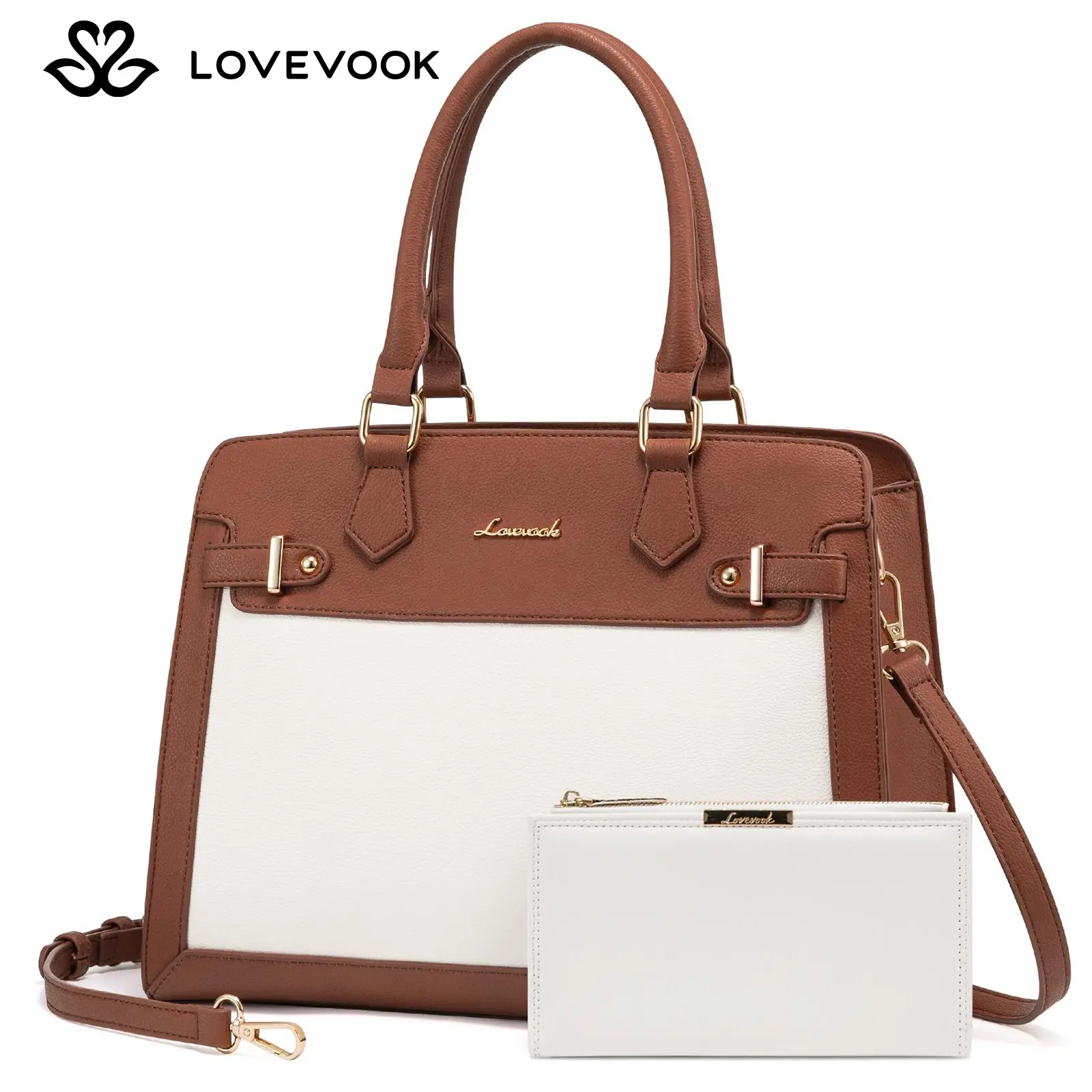 LOVEVOOK Modern Small Tote Bag Set for Women, Multi-Functional Large Capacity Shoulder Bag with Separate Coin Purse.