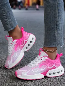 Women's Lightweight Breathable Running Shoes, Eva Cushioning, Pastel to Blue Gradient Mesh, Casual Walking, Jogging, Outdoor Activities