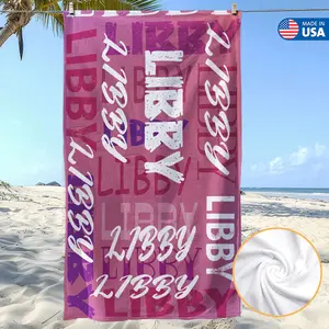 1pc Customized Oversized Beach Towel Super Absorbent & Quick-drying Swimming Towel - Stylish Personalized Beach Towel With Name - Ideal Beach Essentials - Suitable For Beach Swimming Outdoor Camping Travel
