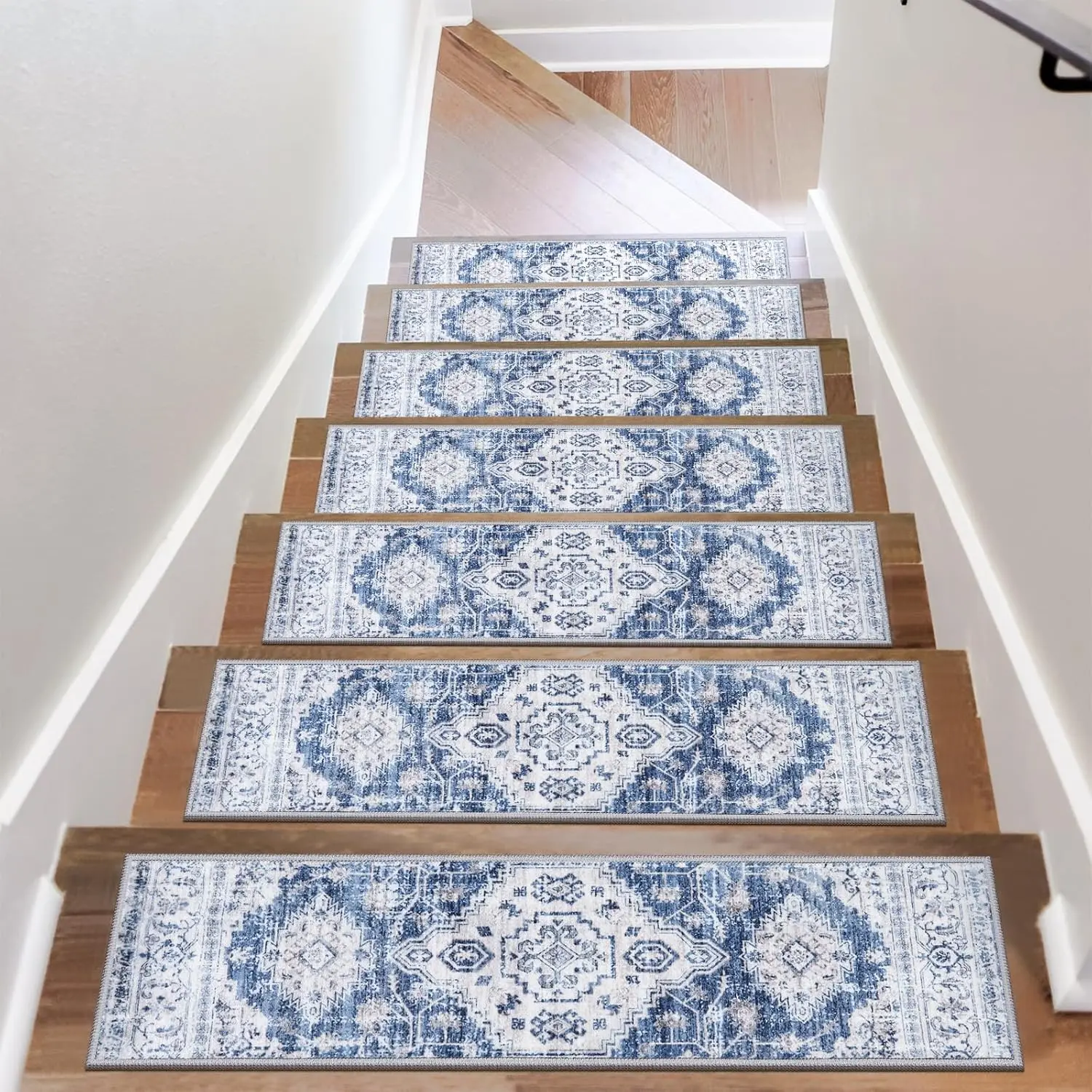Non-Slip Stair Treads for Wooden Steps 30"x8" Indoor Stair Runner 15 count Rubber Backed Soft Carpet Stair Treads Mat Staircase Step Treads Covers for  and Dogs