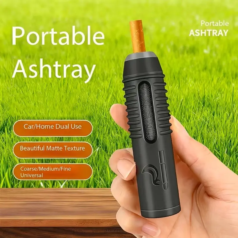 Portable Car Ashtray, Versatile Dual Design Smoke and Residue Prevention, Compact Mouthpiece for Cars and Home, Essential for Road Trips, Threaded