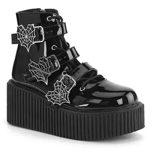 Demonia Creeper-260 Black Patent Creepers
