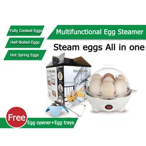 Easy Egg Cooker Electric 7-Egg Capacity, Soft, Medium, Hard-Boiled Egg Cooker with Auto Shut-Off, Measuring Cup Included, BPA Free, Egg Boiler Egg Steamer Steam Egg With Automatic Safe Power-off