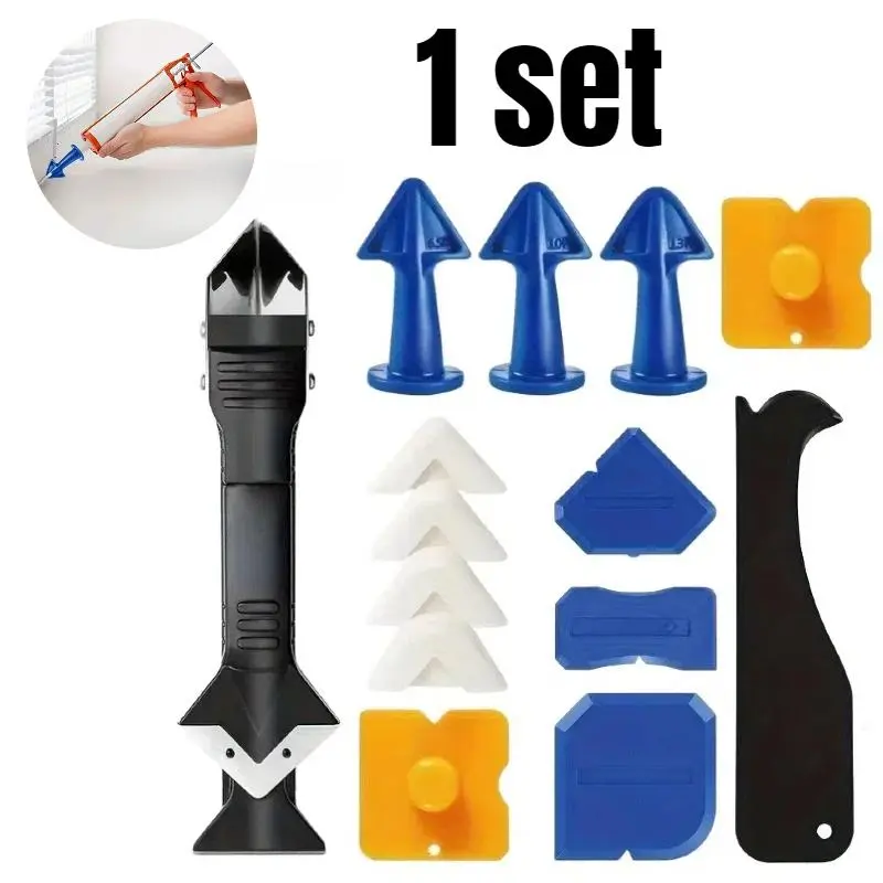 Caulking Tool Set, 1 Set Manual Caulking Tool Set, Hand Sealant Applicator, Scraper, Burr Trimming Silicone Scraper, Paint Scraper