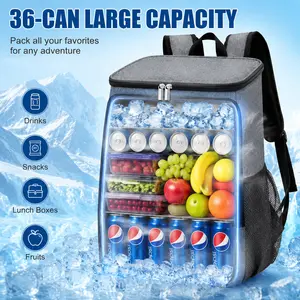Large Waterproof Insulated Cooler Backpack for Men & Women, Leakproof Soft Cooler Bag Holds 36 Cans, 32L Lightweight Backpack Cooler for Camping, Beach, Fishing, Picnic, Hiking, Travel & Outdoor Adventures