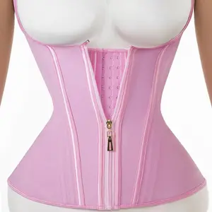 Women's Solid Color Adjustable Hook & Eye Closure Corset Waist Shaping Top, High Stretch Support Zipper Shaper, Waistband, Waist Trainers, Tummy Control Shaper for Daily Wear, Shapewear for Women, Waist Control Shapewea Womenswear Compression vest