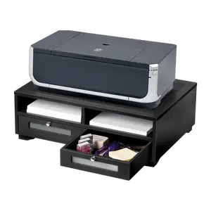 Victor® Wooden Desktop Printer Stand with Drawers, Riser with Storage, and Cable Management for Office & Commercial Furniture Use