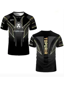 New competitive fighting UFC men's 3D printed summer T-shirt for fans, outdoor sportswear for women, short sleeved top