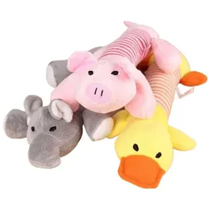 Durable Chew Proof Squeaky Plush Dog Toys Set, Pig Duck Elephant with Cotton Rope for Small Medium Dogs, Interactive Teething Anxiety Relief, Anti-Destructive Chew Toys for Boredom Training, Single Pack