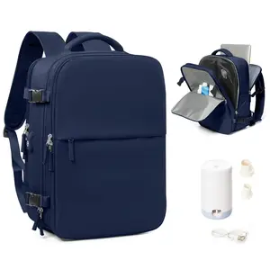 Vacuum Travel Backpack with Pump for Women,Personal Item Carry on Backpacks Flight Approved 18x14x8 inches for Men,Laptop Waterproof Work Compression bags Casual Daypack