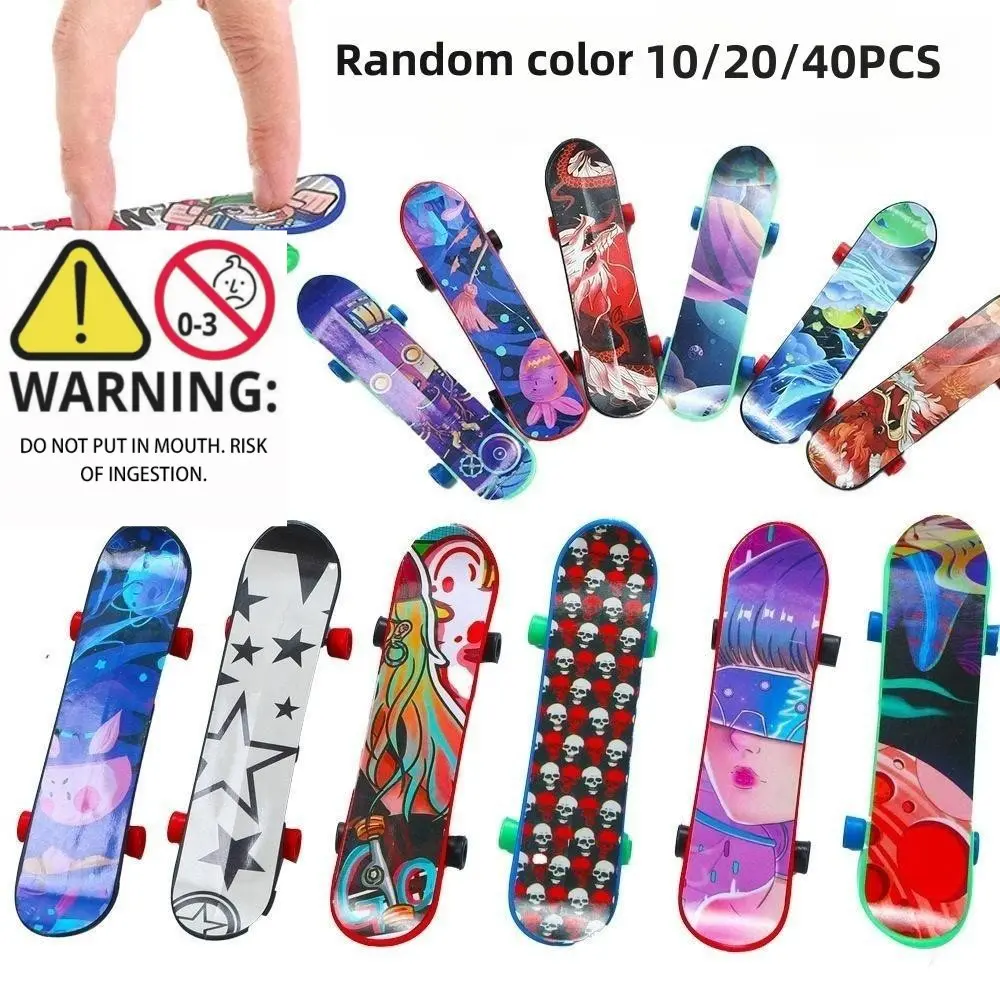 Finger Skateboards 10/20/40pcs Set for Kids, Birthday Party Gifts for Boys & Girls, Easter Classroom Prizes & Party Decor, Setup Fingerboard