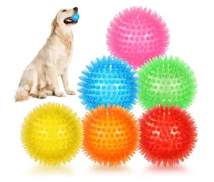 6-Pack 2.5" Squeaky Spiky Dog Toy Balls, Durable Floating Interactive Fetch & Chew Toys for Teething Puppies, Small Dogs Including Chihuahuas, Chihuahua Interactive Toys outdoorfun