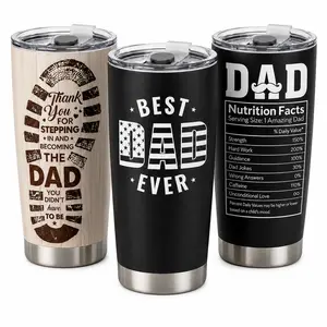 Best Dad Ever Nutrition Facts 20oz Tumbler, Stainless Steel Vacuum Insulated Portable Travel Mug Coffee Thermal Cup, Men Gift on Father's Day