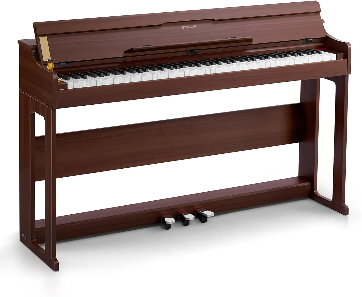 STRICH SDP-400 88 Keys Fully Weighted Hammer-Action Digital Piano, Brown Electric Piano with Furniture Stand, Custom Cover, 3 Pedals, Headphones, 12 Months Support, 147.50 × 47.00 × 36.50 Cm, 42.0000 kg, 53.8×14.5×33 in