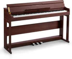 STRICH 88 Keys Digital Piano, Hammer-Action Fully Weighted Keyboard, Cover Designed Electric Piano Keyboard with Furniture Stand, Headphones, Three Pedal, Brown, SDP-400