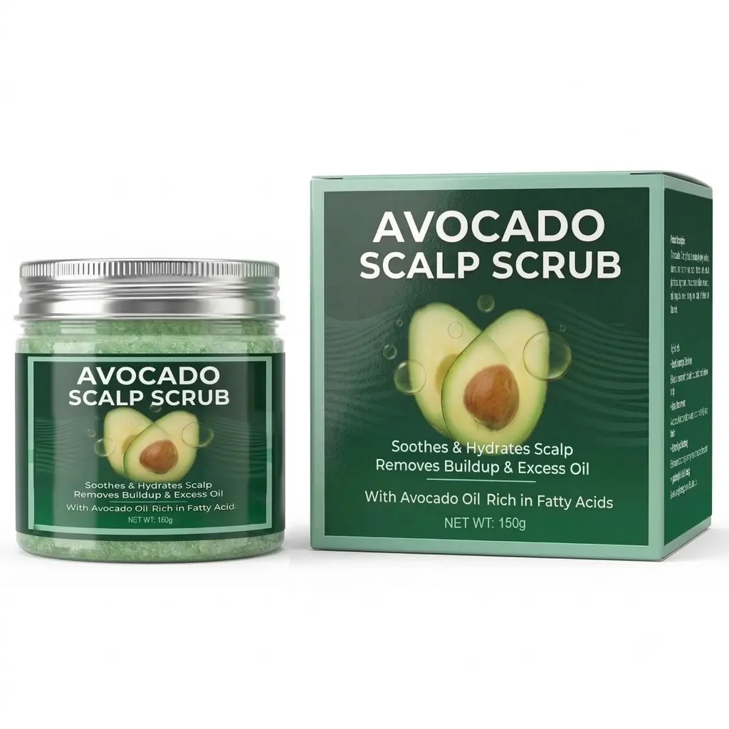 Avocado Oil Infused Scalp Scrub, Deep Cleansing Exfoliating Scalp Care for Dry, Flaky & Easily Irritated Scalp, Natural Exfoliant with Pumice, Aloe Vera & Peppermint, Vegan Friendly Formula, 5.29 oz