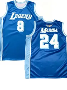 Kobe Bryant 8&24 Los Angeles Legend Mamba Basketball Jersey Purple Gold Heart 2 Logo Angel Wing Halo Satin Breathable Mesh Sleeveless for Kobe Fans, Supporters, Mamba Collectors Retro Streetwear & Basketball Legend Enthusiasts